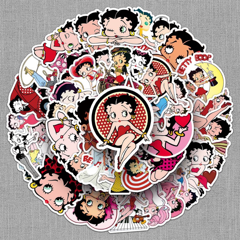 Betty Boop 50 stickers met hog - Model Kit Girl recensie en prijs