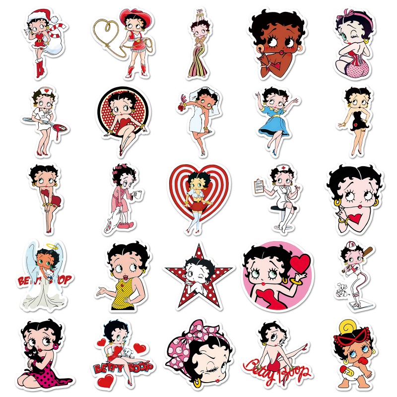 Betty Boop 50 stickers met hog - Model Kit Girl recensie en prijs